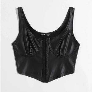 Shein faux leather crop top